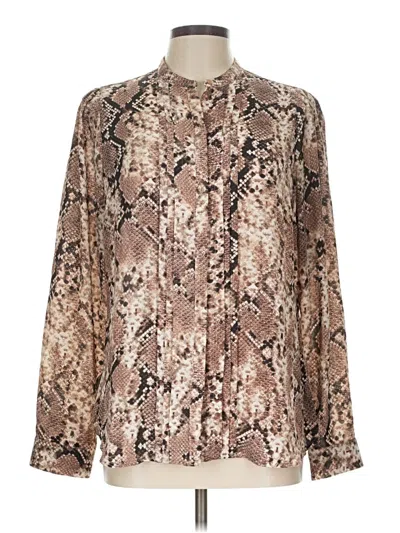 Pre-owned Express Long Sleeve Blouse In Brown