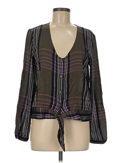 Pre-owned Express Long Sleeve Blouse In Brown