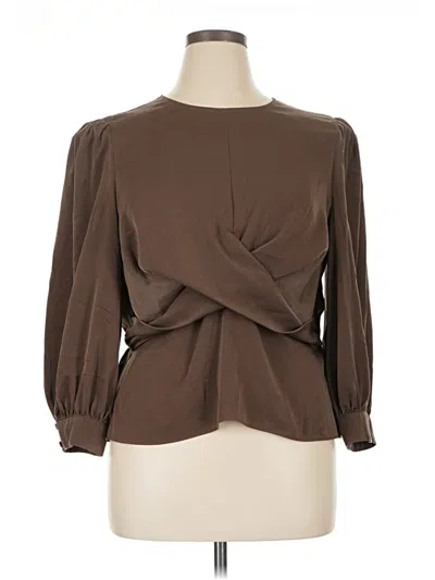 Pre-owned Express Long Sleeve Blouse In Brown