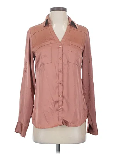 Pre-owned Express Long Sleeve Blouse In Brown