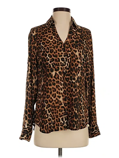Pre-owned Express Long Sleeve Blouse In Brown