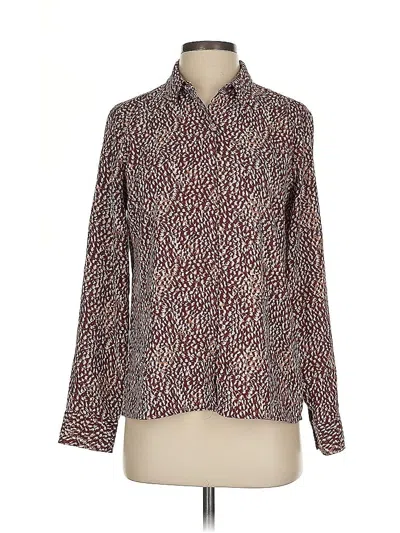 Pre-owned Express Long Sleeve Blouse In Burgundy
