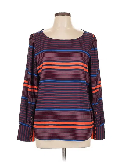 Pre-owned Express Long Sleeve Blouse In Burgundy