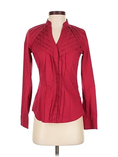 Pre-owned Express Long Sleeve Blouse In Burgundy