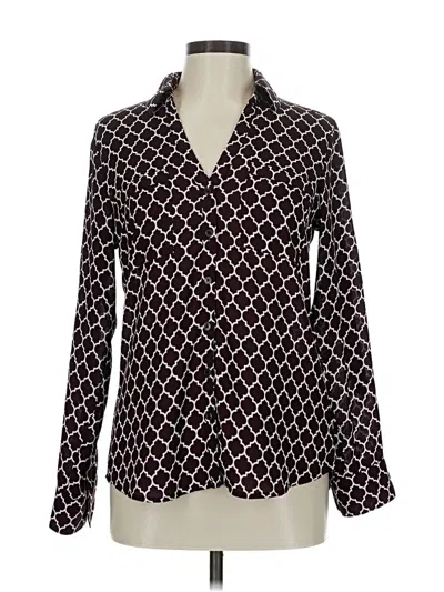 Pre-owned Express Long Sleeve Blouse In Burgundy