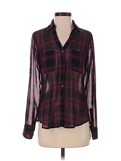 Pre-owned Express Long Sleeve Blouse In Burgundy