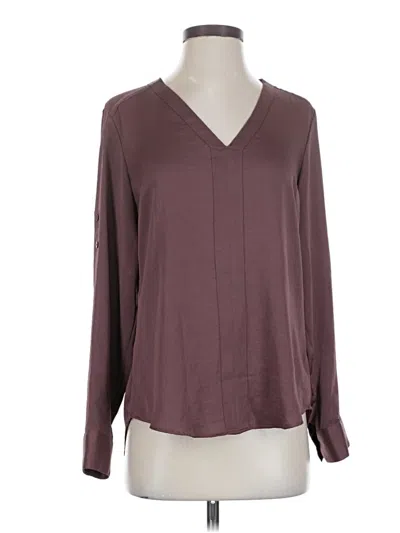 Pre-owned Express Long Sleeve Blouse In Burgundy