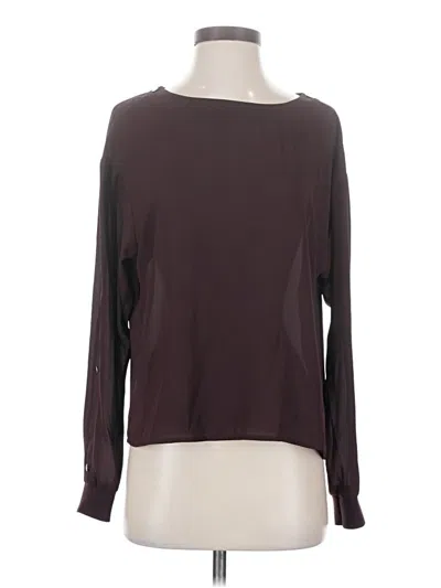 Pre-owned Express Long Sleeve Blouse In Burgundy