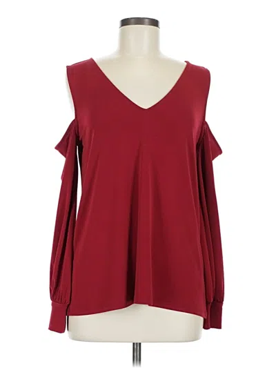 Pre-owned Express Long Sleeve Blouse In Burgundy