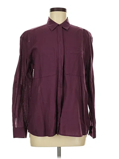Pre-owned Express Long Sleeve Blouse In Burgundy