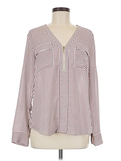 Pre-owned Express Long Sleeve Blouse In Burgundy