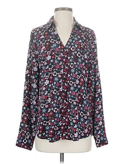 Pre-owned Express Long Sleeve Blouse In Burgundy