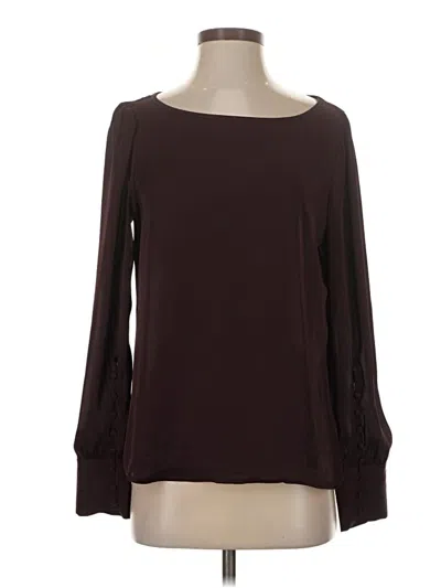 Pre-owned Express Long Sleeve Blouse In Burgundy