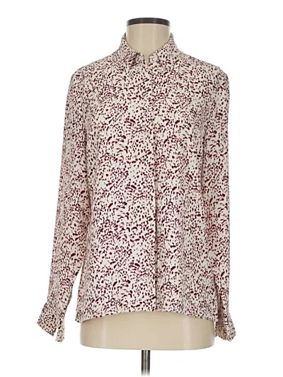 Pre-owned Express Long Sleeve Blouse In Burgundy