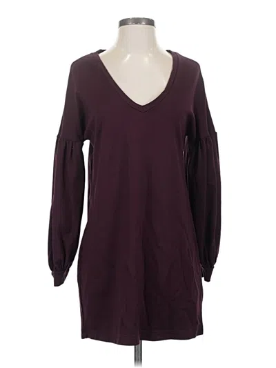 Pre-owned Express Long Sleeve Blouse In Burgundy