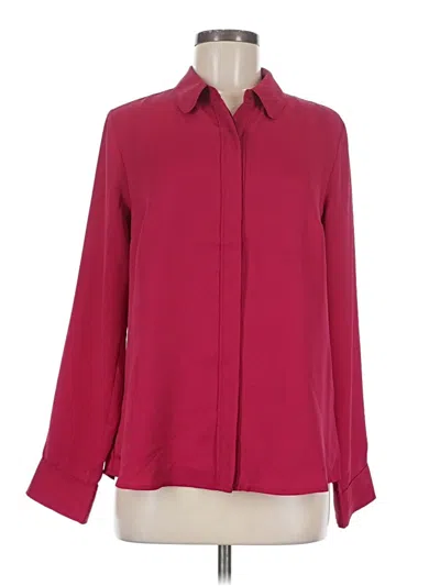 Pre-owned Express Long Sleeve Blouse In Burgundy