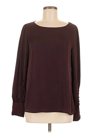 Pre-owned Express Long Sleeve Blouse In Burgundy