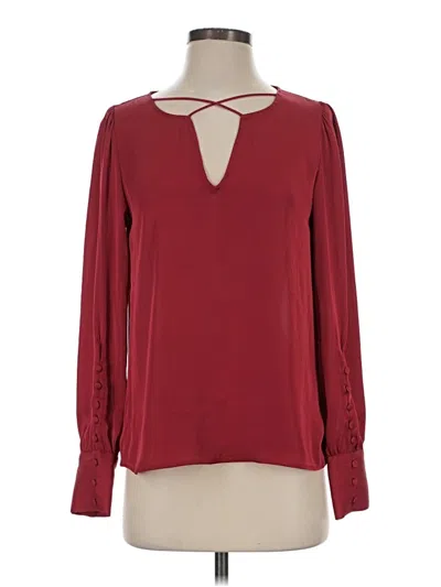 Pre-owned Express Long Sleeve Blouse In Burgundy