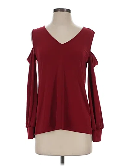 Pre-owned Express Long Sleeve Blouse In Burgundy
