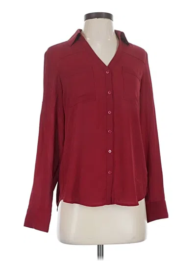 Pre-owned Express Long Sleeve Blouse In Burgundy