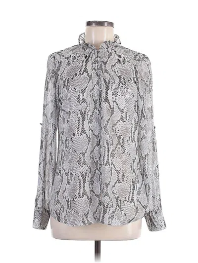 Pre-owned Express Long Sleeve Blouse In Gray
