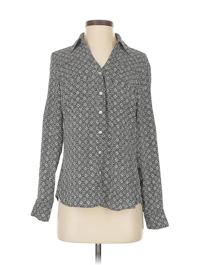 Pre-owned Express Long Sleeve Blouse In Gray