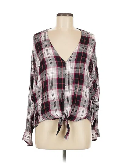 Pre-owned Express Long Sleeve Blouse In Gray