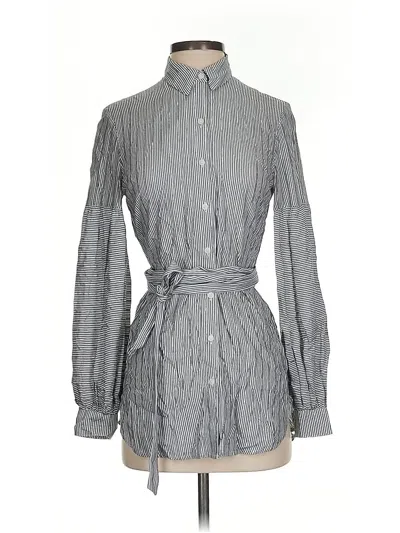 Pre-owned Express Long Sleeve Blouse In Gray