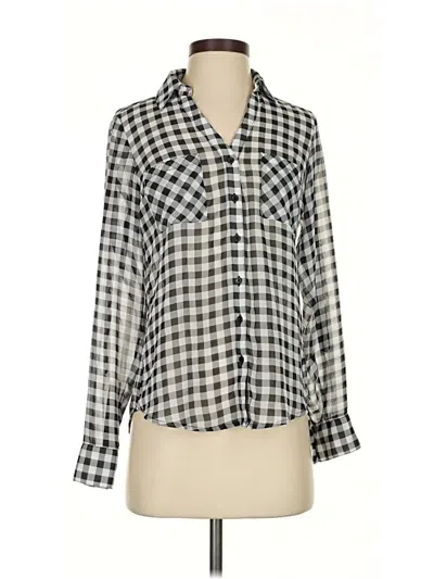 Pre-owned Express Long Sleeve Blouse In Gray