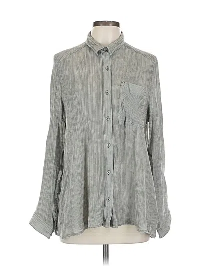 Pre-owned Express Long Sleeve Blouse In Gray