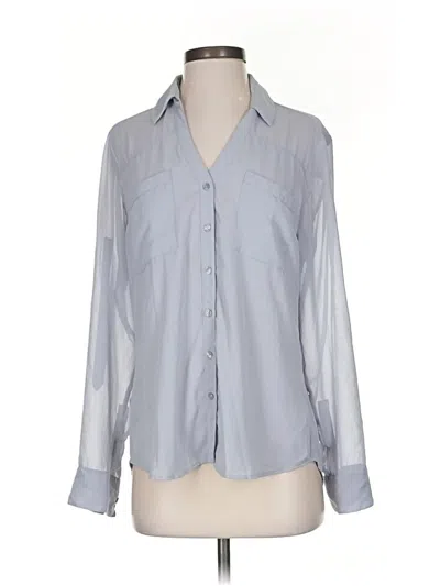 Pre-owned Express Long Sleeve Blouse In Gray