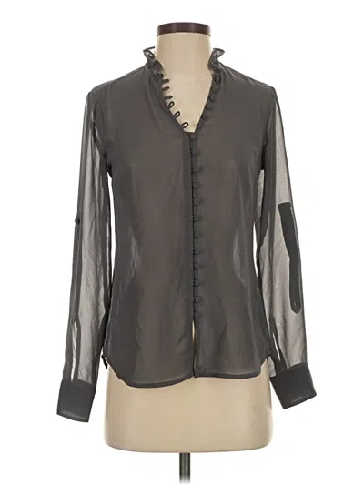 Pre-owned Express Long Sleeve Blouse In Gray