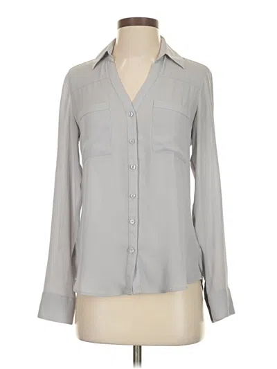 Pre-owned Express Long Sleeve Blouse In Gray