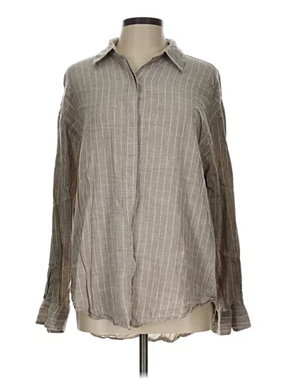 Pre-owned Express Long Sleeve Blouse In Gray