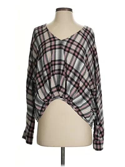 Pre-owned Express Long Sleeve Blouse In Gray