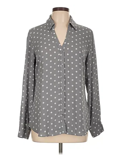 Pre-owned Express Long Sleeve Blouse In Gray