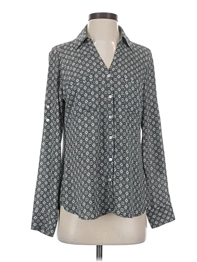 Pre-owned Express Long Sleeve Blouse In Gray