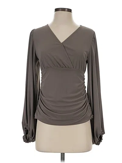 Pre-owned Express Long Sleeve Blouse In Gray