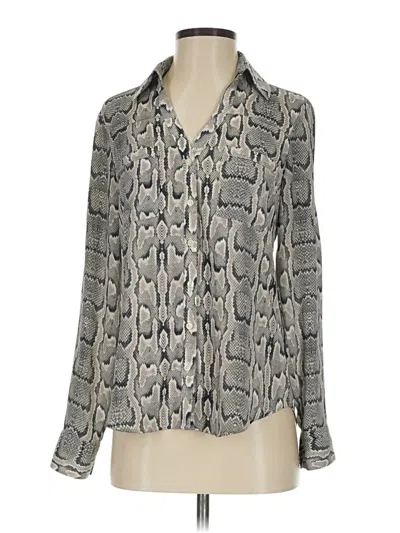 Pre-owned Express Long Sleeve Blouse In Gray