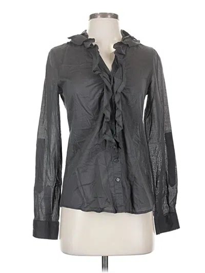Pre-owned Express Long Sleeve Blouse In Gray