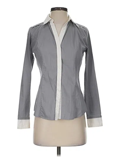 Pre-owned Express Long Sleeve Blouse In Gray