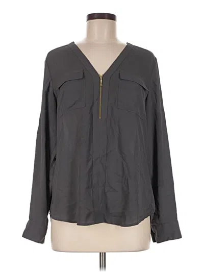 Pre-owned Express Long Sleeve Blouse In Gray