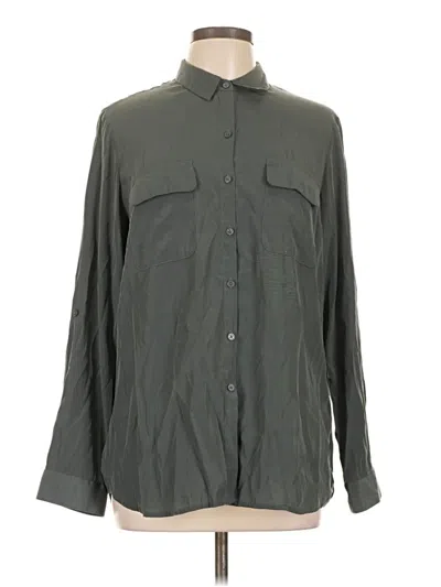 Pre-owned Express Long Sleeve Blouse In Gray