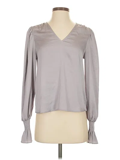 Pre-owned Express Long Sleeve Blouse In Gray