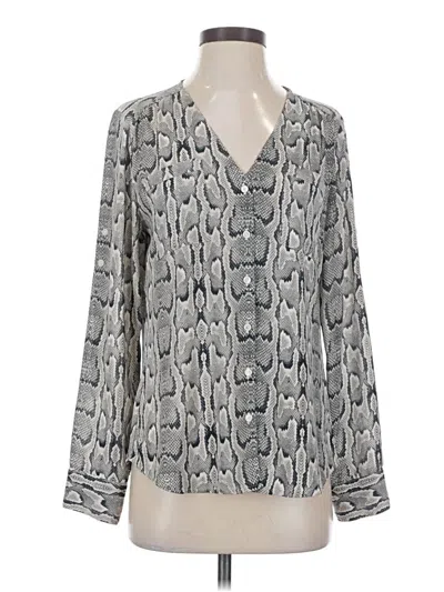 Pre-owned Express Long Sleeve Blouse In Gray