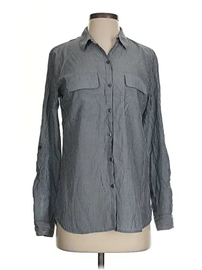 Pre-owned Express Long Sleeve Blouse In Gray