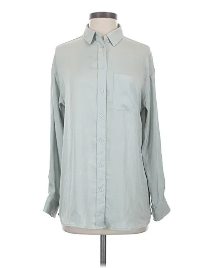 Pre-owned Express Long Sleeve Blouse In Gray