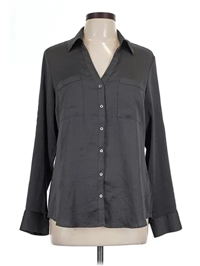 Pre-owned Express Long Sleeve Blouse In Gray