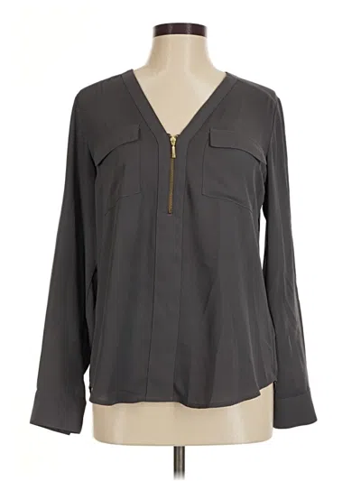 Pre-owned Express Long Sleeve Blouse In Gray