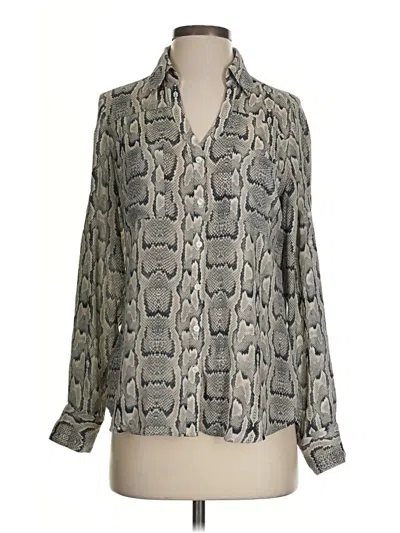 Pre-owned Express Long Sleeve Blouse In Gray